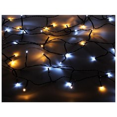 Светодиодная гирлянда НИТЬ ОБЪЕМНАЯ, 80 теплых/холодных белых LED ламп, 6м, черный PVC провод, контроллер, уличная, Kaemingk