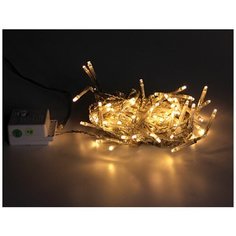 Светодиодная гирлянда НИТЬ ОБЪЕМНАЯ, 80 теплых белых LED ламп, 6м, прозрачный PVC провод, контроллер, уличная, Kaemingk