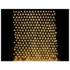 Светодиодная гирлянда СЕТКА RUBI NET, 320 тёплых белых LED-огней, 1.9х1.6+1.5 м, коннектор, черный каучук, уличная, SNOWHOUSE