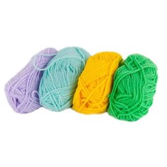 Пряжа "Simple" 25 г, 66м (4 мотка), Hobbius, №04 зеленый-желтый-сиреневый-бирюзовый