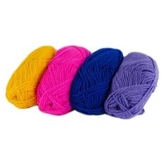 Пряжа "Simple" 25 г, 66м (4 мотка), Hobbius, №05 желтый-розовый-фиолетовый-сиреневый