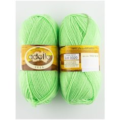 Пряжа IVIA 150м., 62.5г., 2 мотка, ADELIA, №109 неон.зеленый