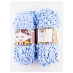 Пряжа Puffy Fine 100 гр. 14м., (2 мотка), ALIZE, 218 детский голубой