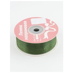 Лента капрон (органза) 25 мм.(27,4 м.), IDEAL, 1050 хаки