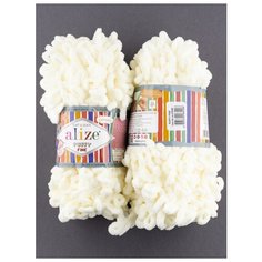 Пряжа Puffy Fine 100 гр. 14м., (2 мотка), ALIZE 062 св.молочный