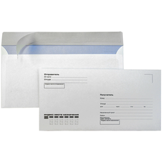 Конверты E65 (110х220 мм), отрывная лента, "Куда-Кому", 80 г/м2, КОМПЛЕКТ 1000 шт., внутренняя запечатка, Е65.02СКК Курт