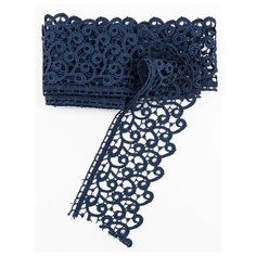Кружево гипюр 80 мм.(1,8 метра)., TR.8G8386, IDEAL, темно-синий