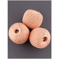 Пряжа "Фиалка" 75 гр, 225м (3 мотка), ПНК им. Кирова, №0601 светло-персиковый