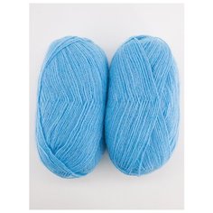 Пряжа "Ангорская теплая" 100г., 480м (2 мотка)., ПЕХОРКА, 05-Голубой
