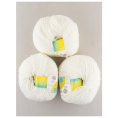 Пряжа "Детский каприз" 50г, 225м (3 мотка)., Пехорский текстиль, 01-Белый Пехорка