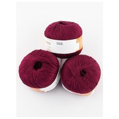 Пряжа "Ажурная" 50г., 280м (3 мотка)., Пехорский текстиль, 07-Бордо Пехорка