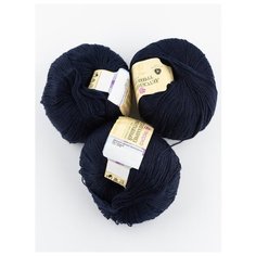 Пряжа "Детский каприз трикотажный" 50 г, 400м (3 мотка), Пехорка, 04-Т.Синий