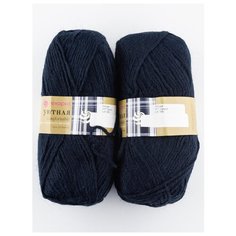 Пряжа "Уютная" 100г, 230м., (2 мотка)., ПЕХОРКА, 04-Т.Синий