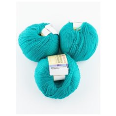 Пряжа "Детский каприз трикотажный" 50 г, 400м (3 мотка), Пехорка, 581-Св.изумруд