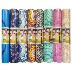 Коврик для йоги ПВХ 173х61х0,5 см ПВХ (с принтом Mix) Hawk