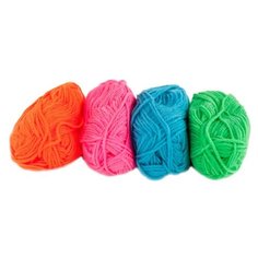 Пряжа "Simple" 25 г, 66м (4 мотка), Hobbius, №02 оранжевый-св.розовый-голубой