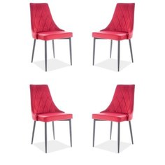 Комплект из 4 стульев SIGNAL TRIX B VELVET, бордовый СИГНАЛ