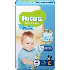 Huggies подгузники Ultra Comfort для мальчиков 4 (8-14 кг), 19 шт.