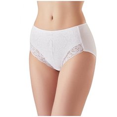 Lowry Трусы слипы макси средней посадки с кружевом, размер XL, белый