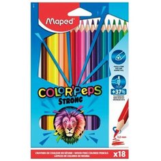 Maped. Карандаши цветные пластиковые "ColorPeps Strong" (18 цв) повышенной прочности арт.862718