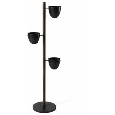 Подставка для цветов Floristand Planter с 3-мя горшками, бук, цвет темный орех, Umbra, 1013880-048