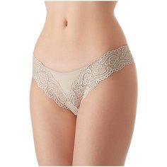Lowry Трусы стринги низкой посадки с французским кружевом, размер L, бежевый