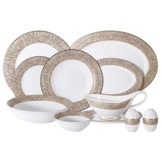 Обеденный сервиз "Луксор" на 6 персон, 27 предметов, цвет белый + декор, материал фарфор, Midori, MI2-K3951-E7_27