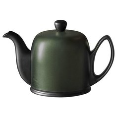 Чайник заварочный на 6 чашек Salam Mat Black 900 мл с оливковой крышкой, фарфор, Guy Degrenne, 240138