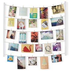 Панно с зажимами для 40 фотографий Hangit 66х75,9х3 см, цвет белый, материал дерево, Umbra, 315000-660