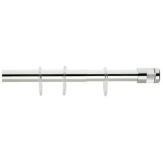Карниз для ванной комнаты 120-220 см цвет хром + прозрачное стекло, материал металл, Grekon, 1240-220GLCL