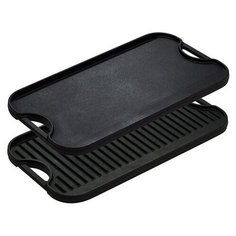 Чугунный противень-гриль двухсторонний 50x26 см, черный, Lodge, LPGI3