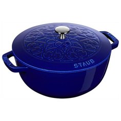 Кокот эмалированный чугунный "Лилия", диаметр 26 см, объем 4,9 л, цвет темно-синий, Staub, 11212691