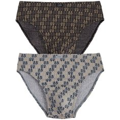 Lowry Набор трусов слипы классической посадки с принтом, 2 шт., размер M, черный/серый