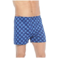 Lowry Трусы шорты классической посадки в диагональную клетку, размер M, синий