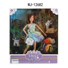 Кукла ABtoys Emily Сиреневая серия Фея с олененком и аксессуарами, 30см