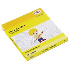 Пластилин Гамма "Юный художник" NEW, 12 цветов, 168г, со стеком, картон. упак. Gamma