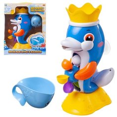 Игрушка для ванной Abtoys Веселое купание. Дельфин-мельница с формочкой китенком