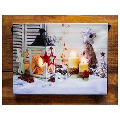 Светящееся настенное панно зимняя импровизация, малое, LED-огни, 20х15 см, Peha Magic