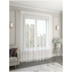 Тюль ARCO DORO S36 на ленте 260 см 1 шт. белый/розовый