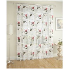 Тюль ARCO DORO P101-20 на ленте 260 см белый/розовый/зеленый