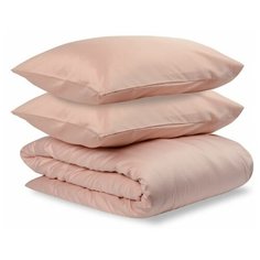 Комплект постельного белья двуспальный из сатина цвета пыльной розы из коллекции Essential TK19-DC0017 Tkano