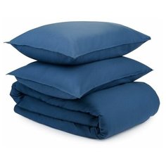 Комплект постельного белья темно-синего цвета из органического стираного хлопка из коллекции essenti TK20-BLI0001 Tkano