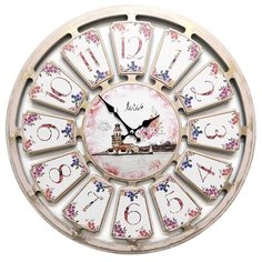 Часы настенные кварцевые GALAXY 734 серо-розовый