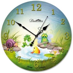 Часы настенные кварцевые Династия Озерные жители 01-040 зеленый/голубой