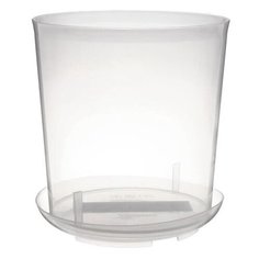 Горшок Доляна для орхидей с поддоном 14×14×15,5 см прозрачный