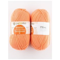 Пряжа "Бисерная" 100г., 450м (2 мотка)., ПЕХОРКА, 56-Т.Персиковый