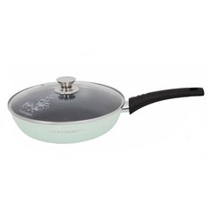 Сковорода Kukmara Titanium pro, 26 см, с крышкой, зеленый