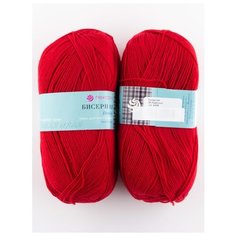 Пряжа "Бисерная" 100г., 450м (2 мотка)., ПЕХОРКА, 06-Красный