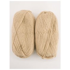 Пряжа "Деревенская" 100г, 250м (2 мотка), ПЕХОРКА, 442-Натуральный