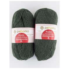 Пряжа "Деревенская" 100г, 250м (2 мотка), ПЕХОРКА, 381-Лавр